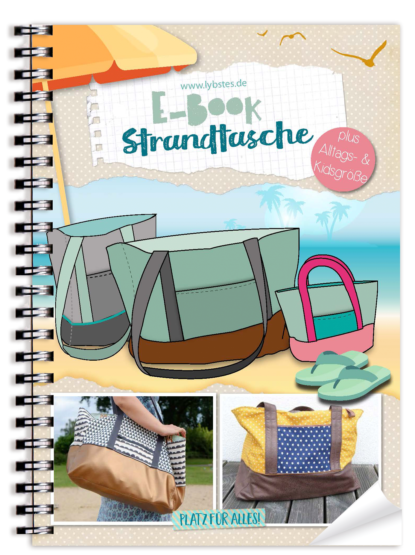 Lybstes Schnittmuster Nähen, Kindergartentasche, Strandtasche, E-Book