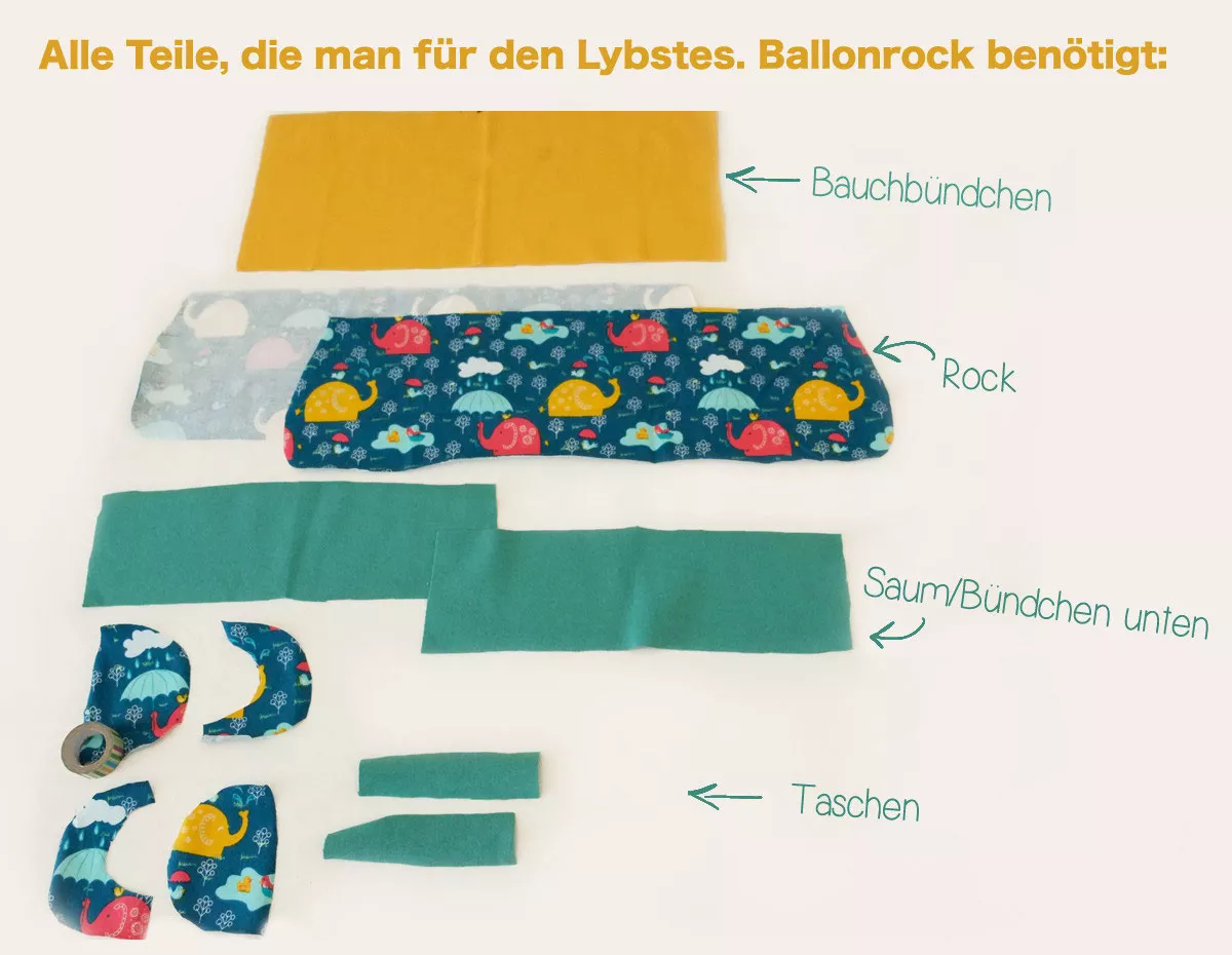 Lybstes Schnittmuster Nähen, Ballonrock, Anleitung, Freebook
