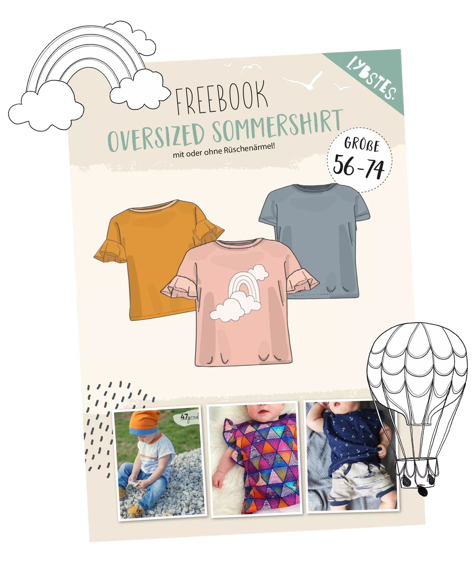 Lybstes Schnittmuster Nähen, Oversized Sommershirt, Freebook