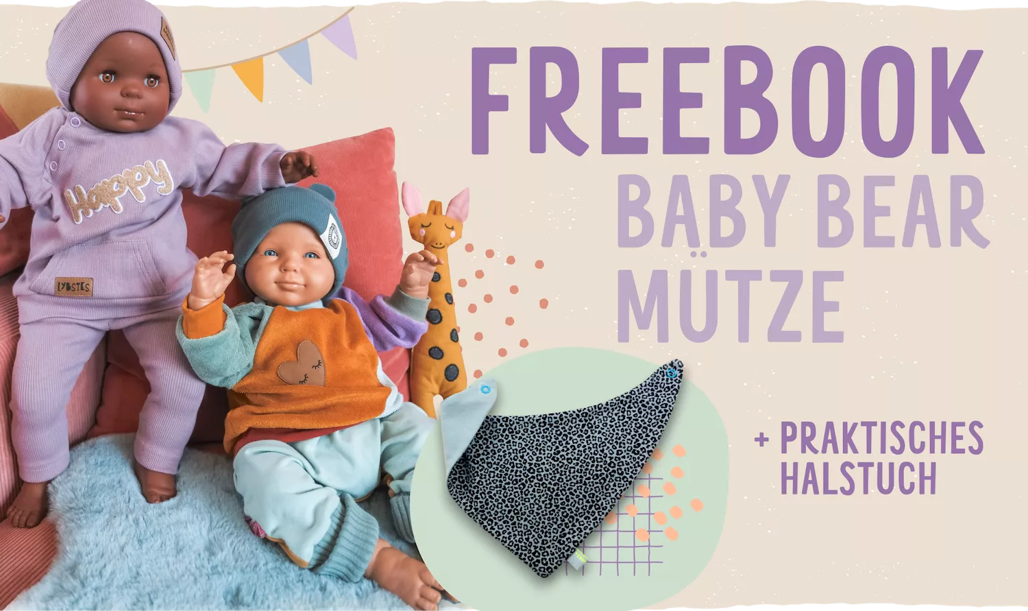 Freebook: Babymütze und Halstuch Nähen