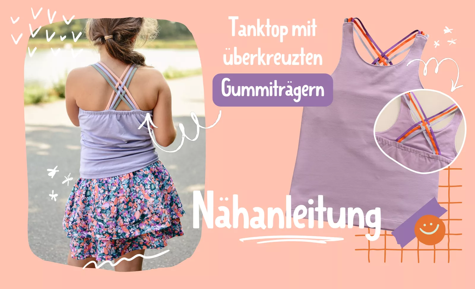 Lybstes Tanktop mit Gummitäger: Vorder- und Rückansicht