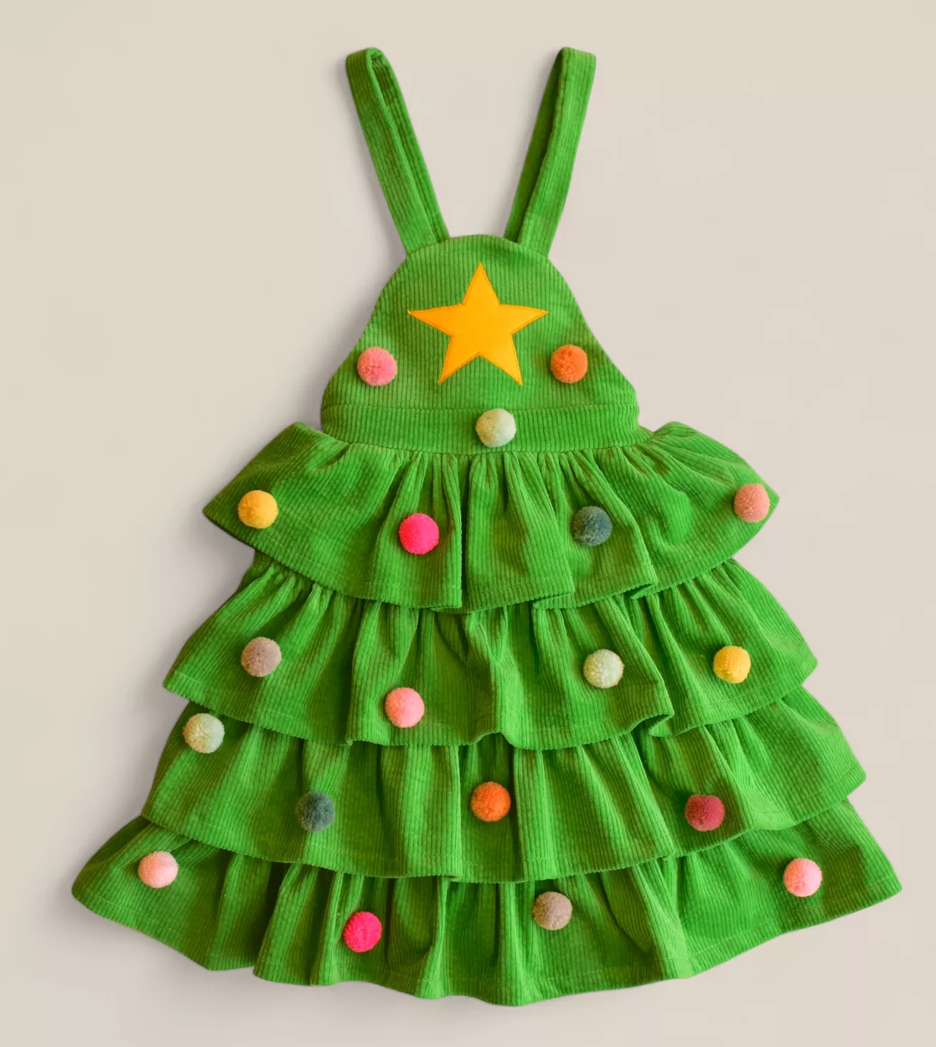 Weihnachtskleid Tannenbaumkleid nähen - Weihnachtsbaumkleid für Kinder