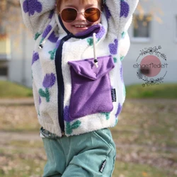 Schnittmuster für warme Kinderjacke aus Teddystoff von Lybstes